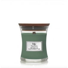 Ароматична свічка з нотами м'яти та дуба Woodwick Mini Mint leaves & Oak 85 г Ароматична свічка з нотами м'яти та дуба Woodwick Mini Mint leaves & Oak 85 г
