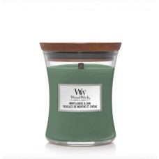 Ароматична свічка з нотами м'яти та дуба Woodwick Medium Mint leaves & Oak 275 г Ароматична свічка з нотами м'яти та дуба Woodwick Medium Mint leaves & Oak 275 г
