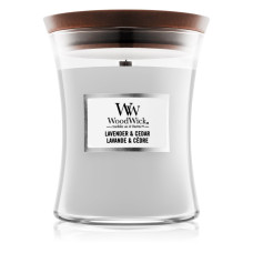 Ароматична свічка з ароматом лаванди і кипариса Woodwick Medium Lavender & Cedar 275 г Ароматична свічка з ароматом лаванди і кипариса Woodwick Medium Lavender & Cedar 275 г