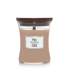 Woodwick Medium Cashmere - Ароматична свічка з ароматом айви, ірису та сандалу Woodwick Medium Cashmere - Ароматична свічка з ароматом айви, ірису та сандалу