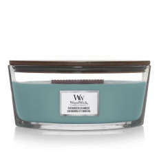 Woodwick Ellipse Evergreen Cashmere - Ароматична свічка з нотами сосни, свіжого повітря та кашеміру Woodwick Ellipse Evergreen Cashmere - Ароматична свічка з нотами сосни, свіжого повітря та кашеміру
