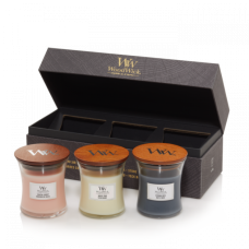 Набір свічок Woodwick Mini Evening Onyx, Coastal Sunset, Solar Ylang Набір свічок Woodwick Mini Evening Onyx, Coastal Sunset, Solar Ylang