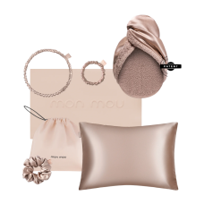 MON MOU Soft Silk Set Beige - Набір шовкових аксесуарів (бежевий)