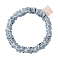 MON MOU Silk Slim Scrunchie Gray Blue - Тонка шовкова резинка (сіро-блакитна)