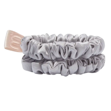 MON MOU Silk Mini Slim Scrunchie Pearl Grey 2шт - Набір тонких шовкових міні-резинок (перлинно-сірий)