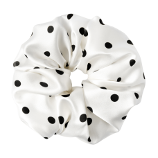 MON MOU Silk Volume Scrunchie Black Point - Супероб'ємна шовкова резинка (біла в чорний горох) MON MOU Silk Volume Scrunchie Black Point - Супероб'ємна шовкова резинка (біла в чорний горох)