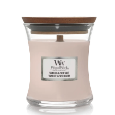 Woodwick Mini Vanilla & Sea Salt 85 г - Ароматична свічка з ароматом ванілі та нотами морської солі 