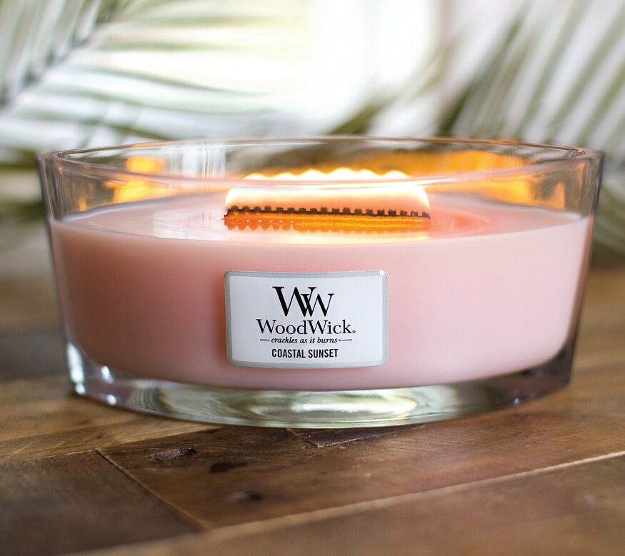 Ароматична свічка з ароматом цитрусових, кокоса і ванілі Woodwick Ellipse Coastal Sunset 453 г - фото №1