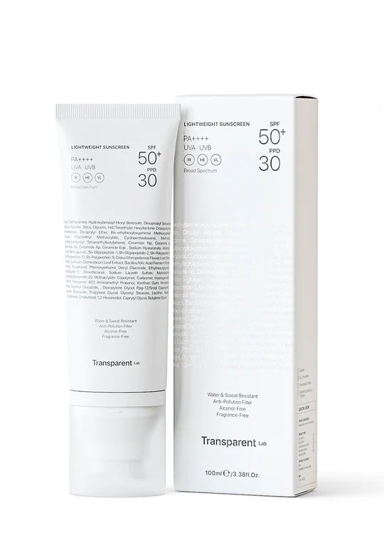 Transparent Lab Lightweight Sunscreen Spf50+ 100ml - Легкий сонцезахисний крем SPF50+ Transparent Lab Lightweight Sunscreen Spf50+ 100ml - Легкий сонцезахисний крем SPF50+