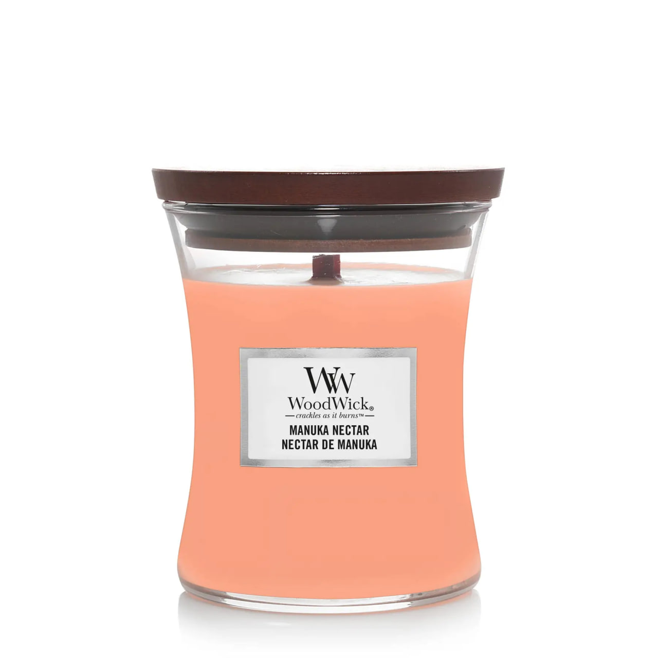 Woodwick Medium Manuka Nectar 275 г - Cвічка з персиком, медом і манго Woodwick Medium Manuka Nectar 275 г - Cвічка з персиком, медом і манго