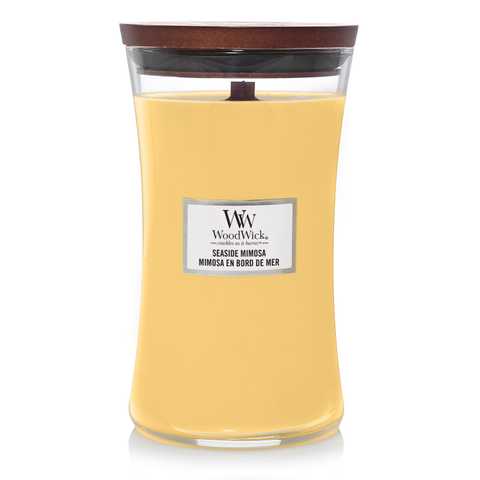 Woodwick Large Seaside Mimosa 609г - Ароматична свічка з ароматом цитрусових, винограду Woodwick Large Seaside Mimosa 609г - Ароматична свічка з ароматом цитрусових, винограду