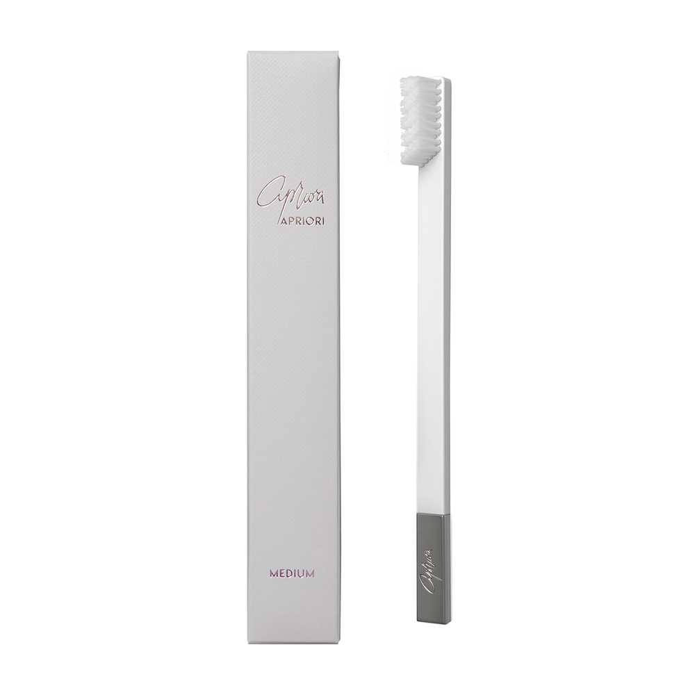 APRIORI SLIM White/Silver Medium Toothbrush - Зубна щітка APRIORI SLIM White/Silver Medium Toothbrush - Зубна щітка