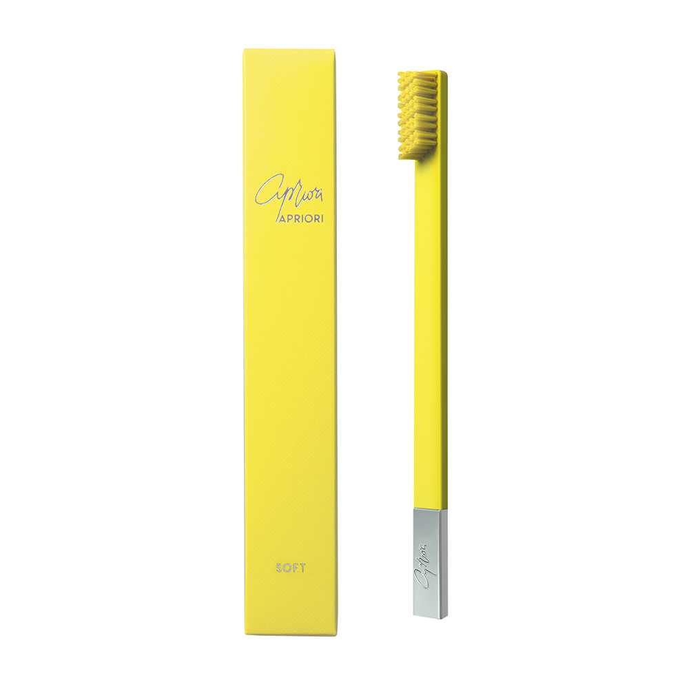 APRIORI SLIM Sunflower Yellow/Silver Soft Toothbrush - Зубна щітка