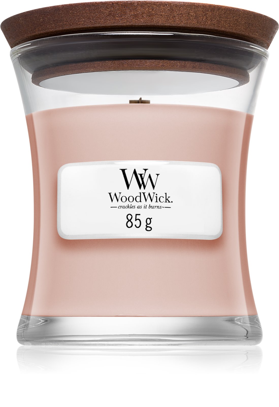 Ароматична свічка з дерев'яним гнітом Woodwick Vanilla & Sea Salt 