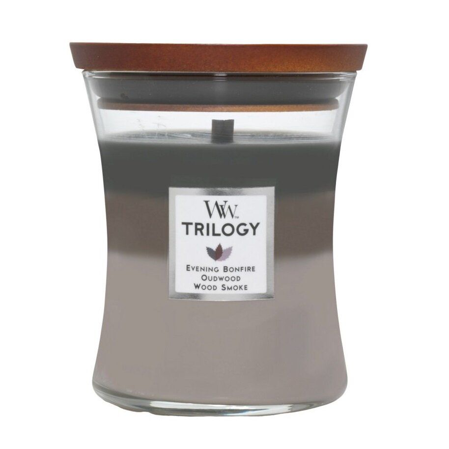 Ароматична свічка з тришаровим ароматом Woodwick Medium Trilogy Cozy Cabin 275 г Ароматична свічка з тришаровим ароматом Woodwick Medium Trilogy Cozy Cabin 275 г