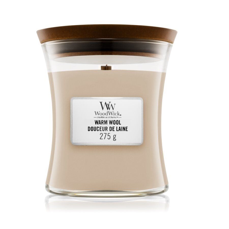 Ароматична свічка з ароматом теплої шерсті Woodwick Medium Warm Wool 275 г - фото №1 Ароматична свічка з ароматом теплої шерсті Woodwick Medium Warm Wool 275 г - фото №1