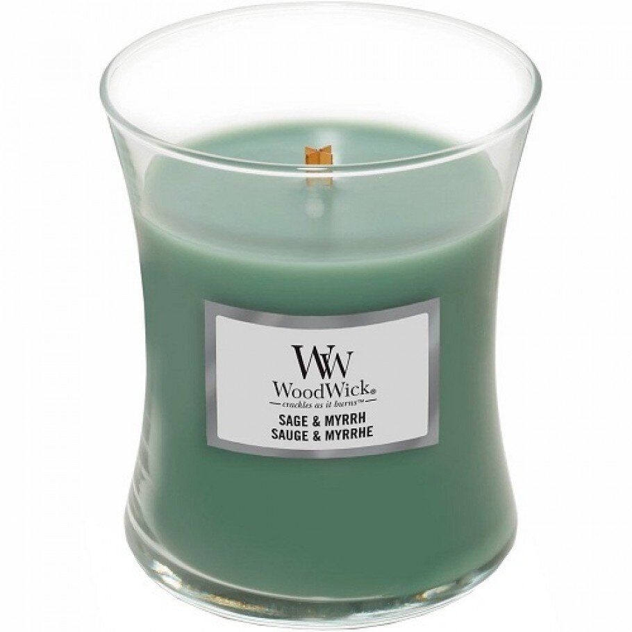 Ароматична свічка з ароматом шавлії і мірри Woodwick Mini Sage & Myrrh 85 г