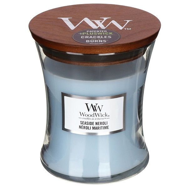 Ароматична свічка з ароматом квітів неролі і мандарина Woodwick Medium Seaside Neroli 275 г - фото №2