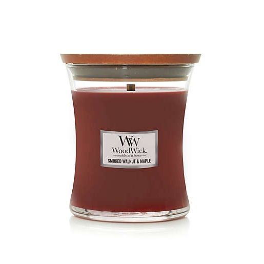 Ароматична свічка з ароматом копченого горіха і клена Woodwick Medium Smoked Walnut & Maple 275 г - фото №1