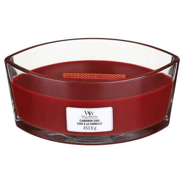 Ароматична свічка з ароматом ванілі та кориці Woodwick Ellipse Cinnamon Chai 453 г