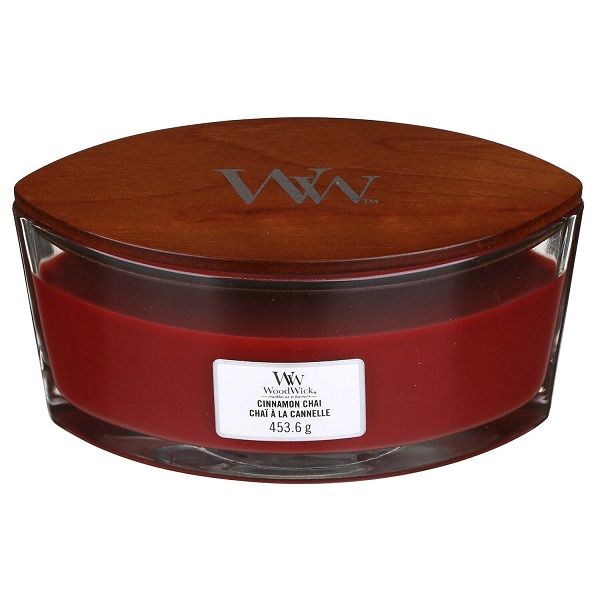 Ароматична свічка з ароматом ванілі та кориці Woodwick Ellipse Cinnamon Chai 453 г - фото №1