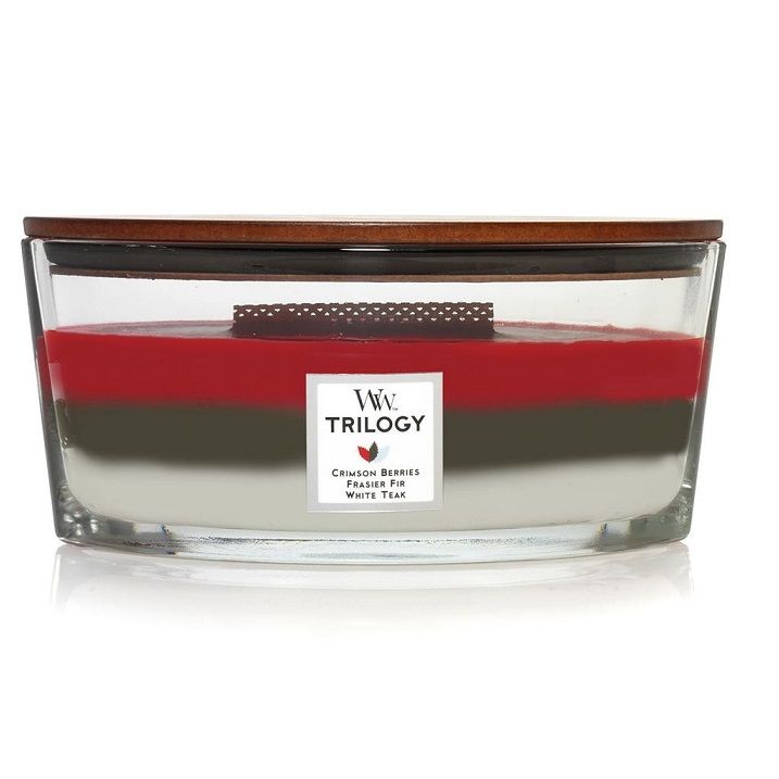 Ароматична свічка з тришаровим ароматом Woodwick Ellipse Trilogy Winter Garland 453 г - фото №1 Ароматична свічка з тришаровим ароматом Woodwick Ellipse Trilogy Winter Garland 453 г - фото №1