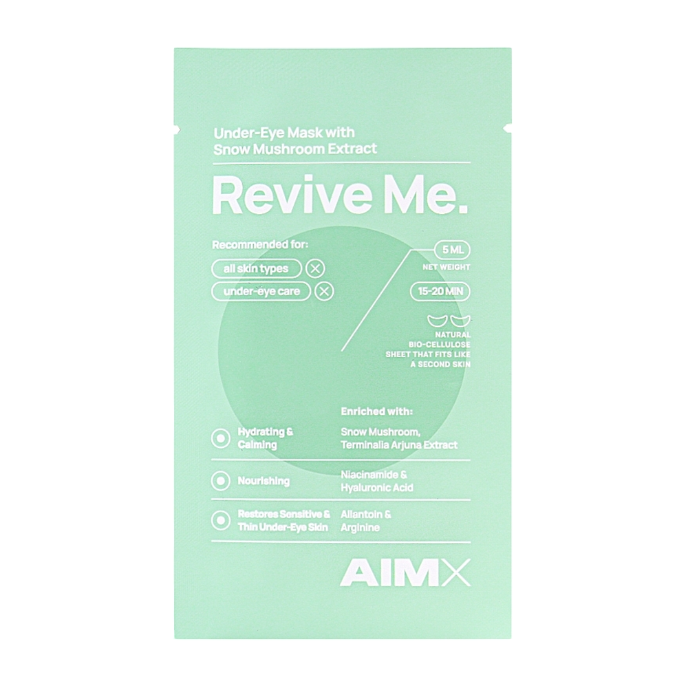 AIMX Revive Me Under Eye Mask With Hyaluron 5*5ml - Патчі під очі - фото №1 AIMX Revive Me Under Eye Mask With Hyaluron 5*5ml - Патчі під очі - фото №1