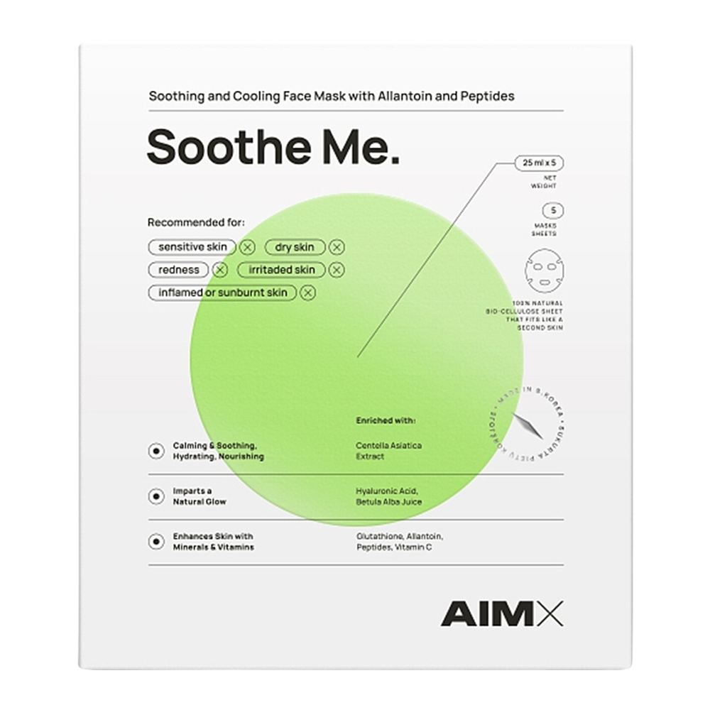AIMX Soothe Me Soothing Face Mask With Peptides 5*25ml - Заспокійлива маска - фото №4 AIMX Soothe Me Soothing Face Mask With Peptides 5*25ml - Заспокійлива маска - фото №4