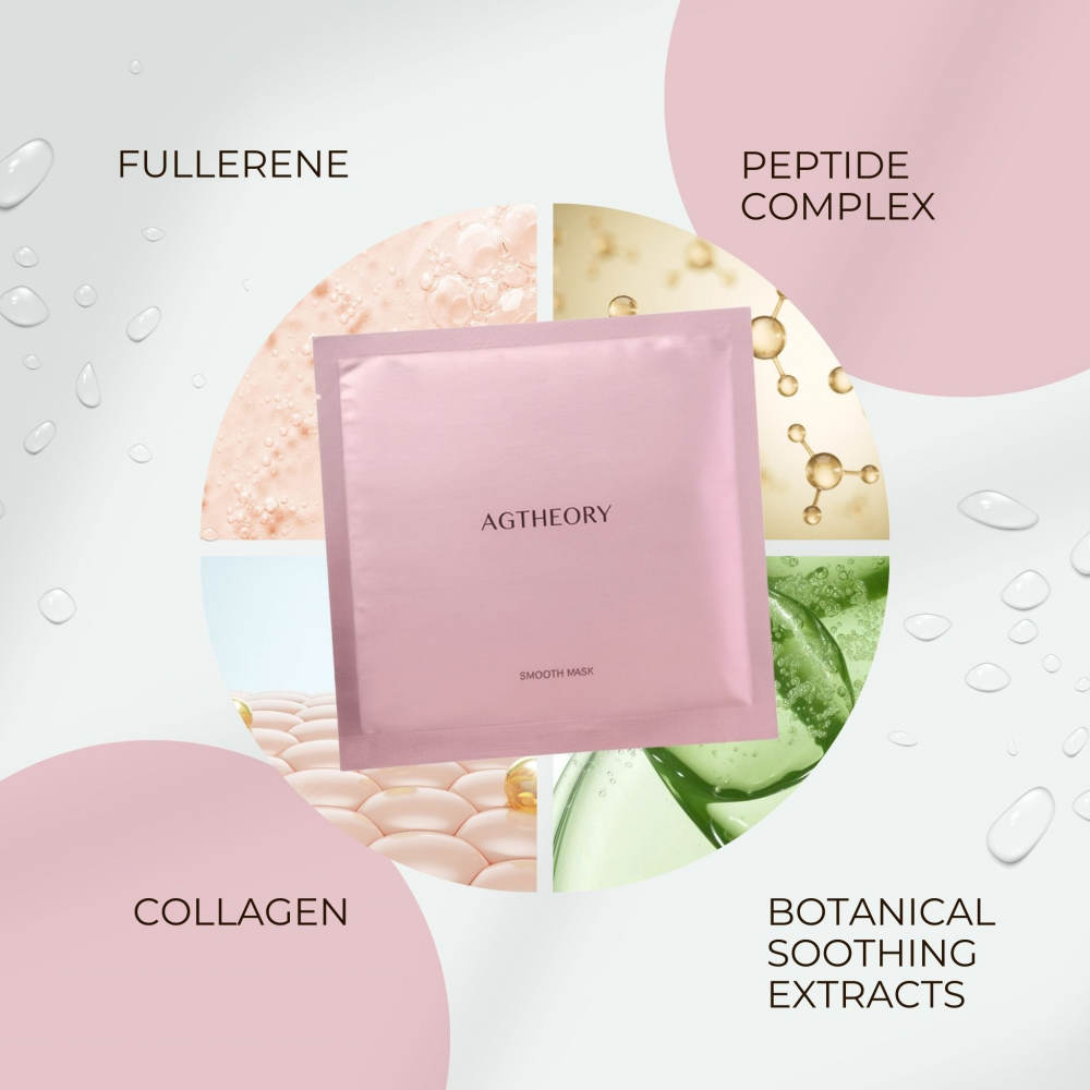 AXXZIA AGTheory Smooth Face Mask 5шт - Омолоджуюча тканинна маска з антиглікаційним ефектом - фото №2