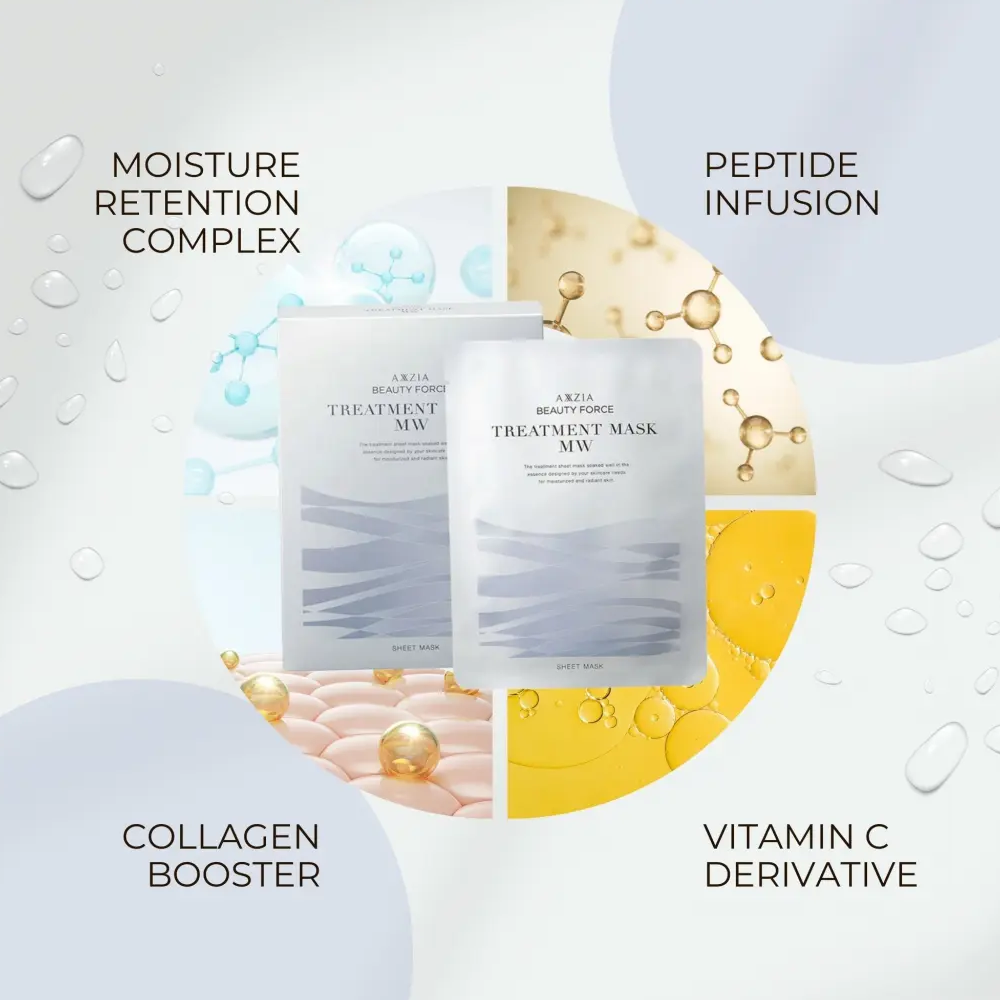AXXZIA Beauty Force Treatment Mask MW 7шт - Зволожувальна маска для сяйва, освітлення та відновлення шкіри - фото №1 AXXZIA Beauty Force Treatment Mask MW 7шт - Зволожувальна маска для сяйва, освітлення та відновлення шкіри - фото №1