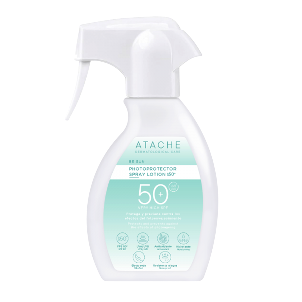 Atache Be Sun Photoprotector Spray Lotion SPF50+ 200ml - Сонцезахисний лосьйон для тіла SPF 50 з відновлювальною дією (до 11.2026) Atache Be Sun Photoprotector Spray Lotion SPF50+ 200ml - Сонцезахисний лосьйон для тіла SPF 50 з відновлювальною дією (до 11.2026)