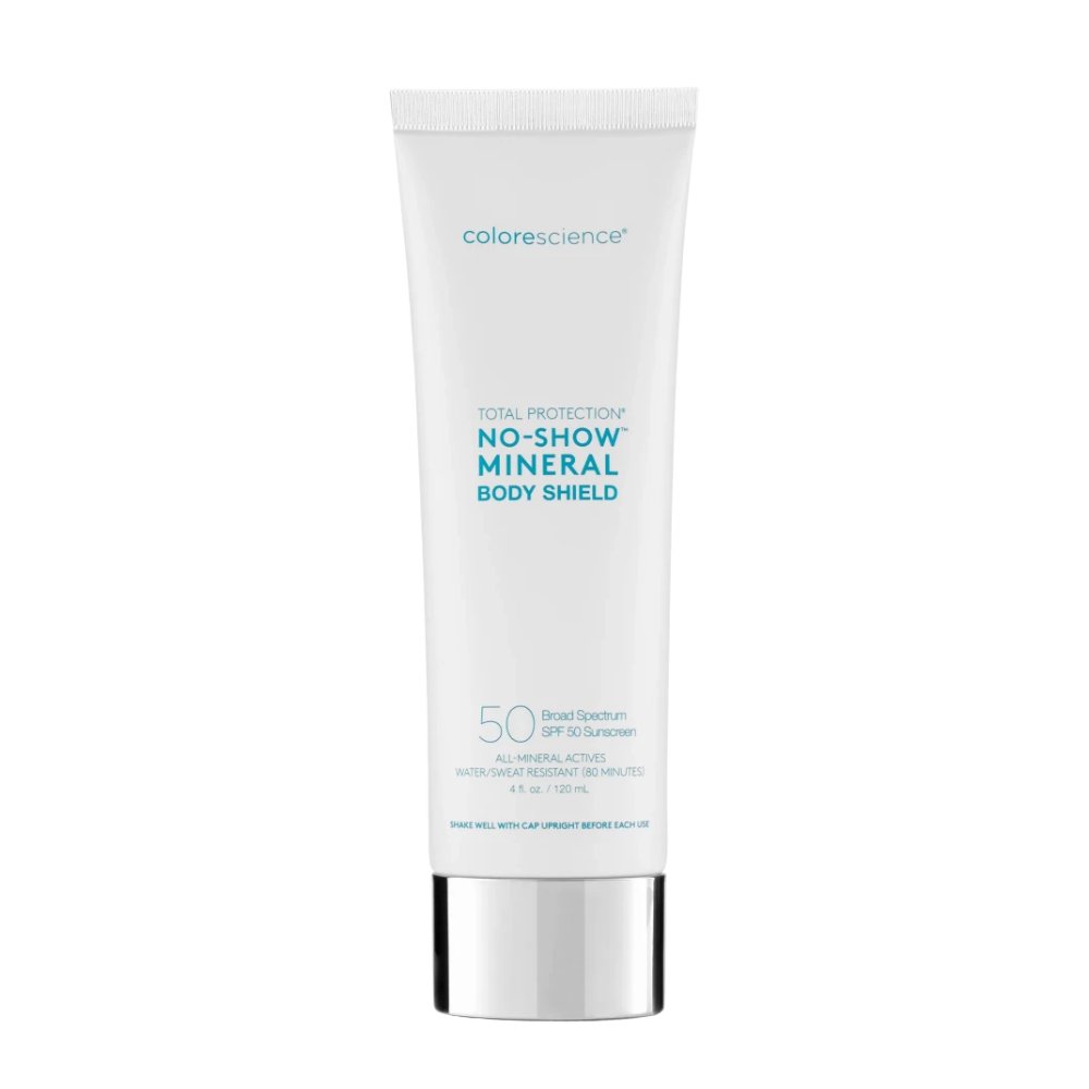 COLORESCIENCE Sunforgettable® Total ProtectionTM No-Show Body Shield SPF 50 120ml - Прозорий мінеральний сонцезахисний флюїд для тіла SPF 50
