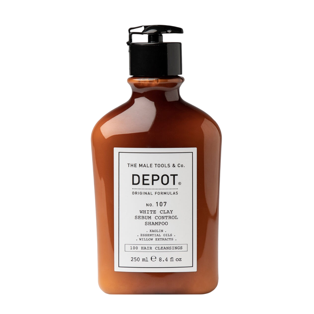 DEPOT No.107 White Clay Sebum Control Shampoo 250ml - Шампунь з білою глиною для догляду за жирною шкірою голови та волоссям DEPOT No.107 White Clay Sebum Control Shampoo 250ml - Шампунь з білою глиною для догляду за жирною шкірою голови та волоссям