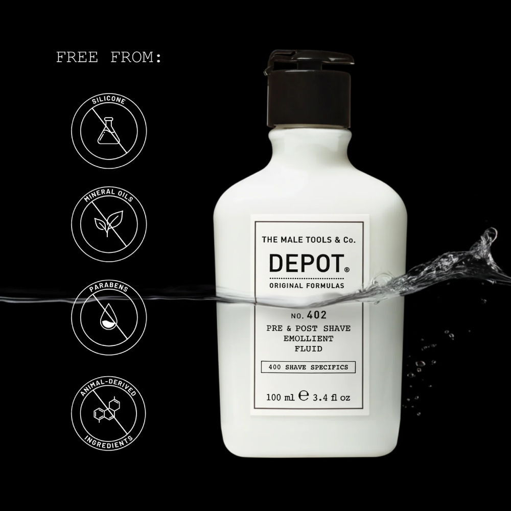DEPOT No.402 Pre&Post Shave Emollient Fluid 100ml - Пом’якшувальна рідина до та після гоління - фото №2 DEPOT No.402 Pre&Post Shave Emollient Fluid 100ml - Пом’якшувальна рідина до та після гоління - фото №2