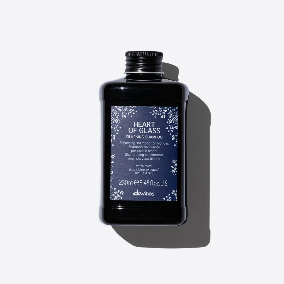 DAVINES HEART OF GLASS SILKENING SHAMPOO 250ml- Шампунь, що підтримує колір, для відтінків блонд