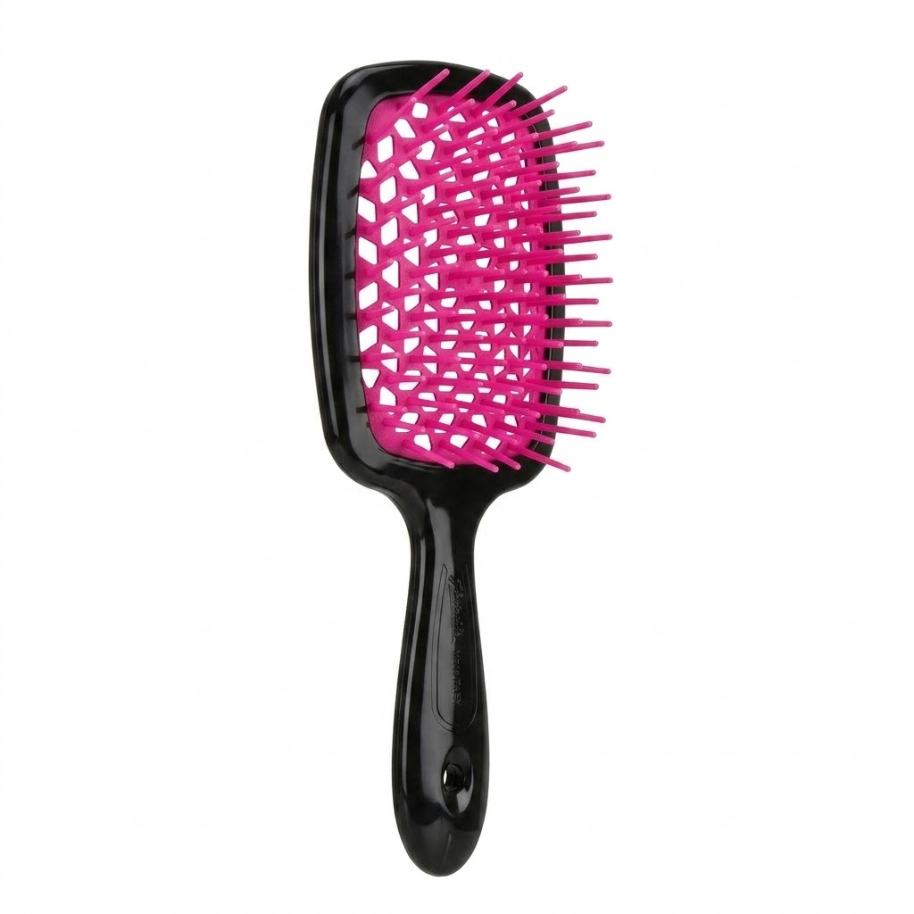 JANEKE Superbrush Чорна з фуксією - Гребінець для волосся