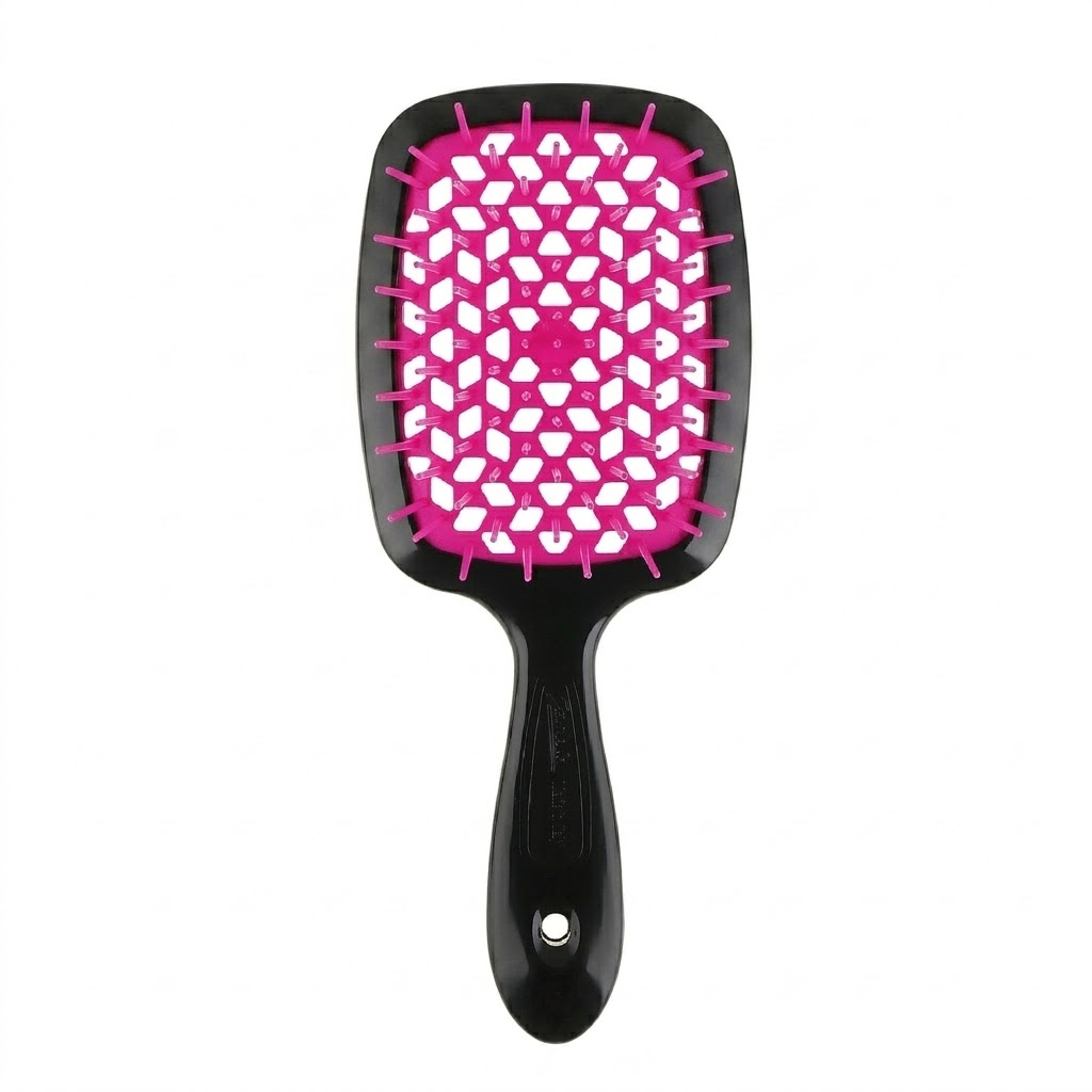JANEKE Superbrush Чорна з фуксією - Гребінець для волосся - фото №1
