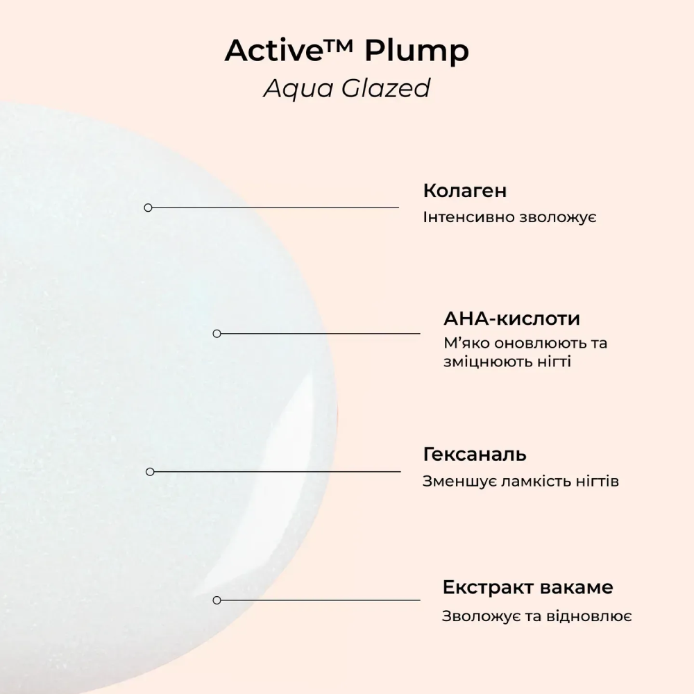 MANUCURIST Active™ Plump Aqua Glazed 15ml - Лак для нігтів з колагеном та перламутровим молочним покриттям - фото №1