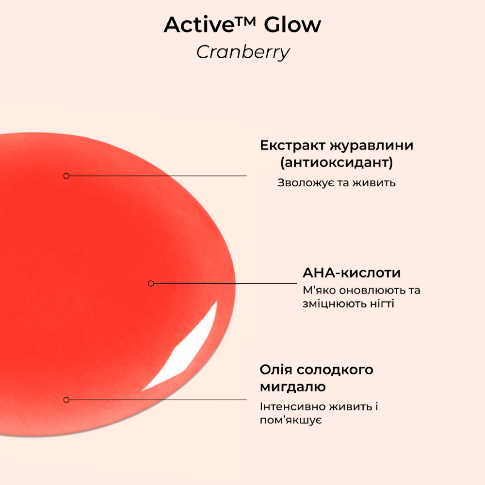 MANUCURIST Active™ Glow Cranberry 15ml - Лак для нігтів з ефектом коралового блиску - фото №4