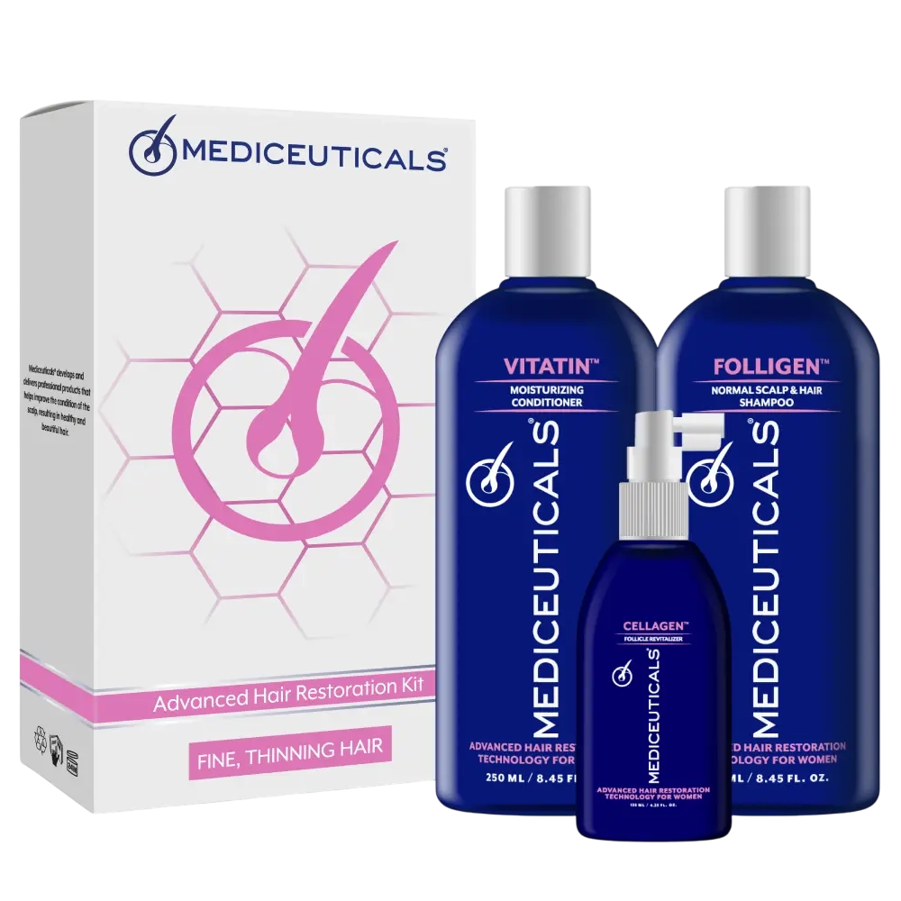 MEDICEUTICALS Advanced Hair Restoration Kit - Набір для стимулювання росту волосся для жінок (нормальне/тонке волосся) MEDICEUTICALS Advanced Hair Restoration Kit - Набір для стимулювання росту волосся для жінок (нормальне/тонке волосся)
