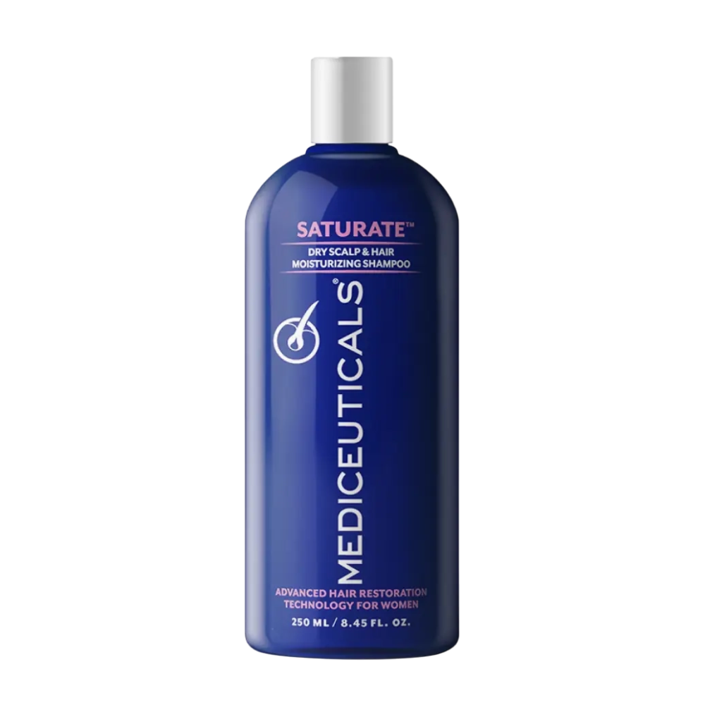 MEDICEUTICALS Saturate™ 250ml - Шампунь для жінок проти випадіння волосся (для схильної до сухості шкіри голови) MEDICEUTICALS Saturate™ 250ml - Шампунь для жінок проти випадіння волосся (для схильної до сухості шкіри голови)