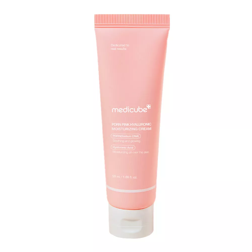 MEDICUBE PDRN Pink Hyaluronic Moisturizing Cream 50ml - Зволожувальний крем з полінуклеотидами та гіалуроновою кислотою MEDICUBE PDRN Pink Hyaluronic Moisturizing Cream 50ml - Зволожувальний крем з полінуклеотидами та гіалуроновою кислотою