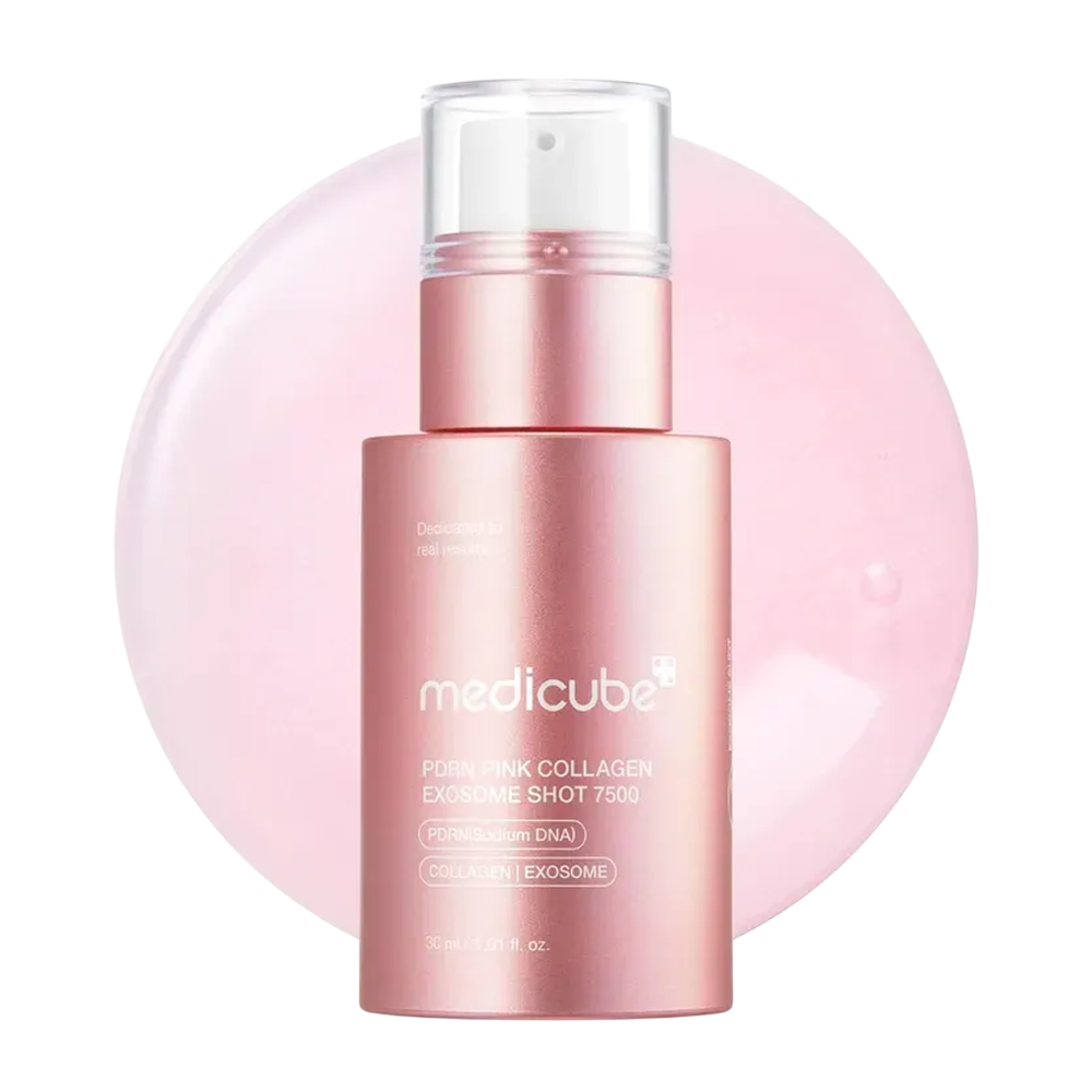 MEDICUBE PDRN Pink Collagen Exosome Shot 7500 30ml - Регенеруюча сироватка з полінуклеотидами, екзосомами та спікулами MEDICUBE PDRN Pink Collagen Exosome Shot 7500 30ml - Регенеруюча сироватка з полінуклеотидами, екзосомами та спікулами