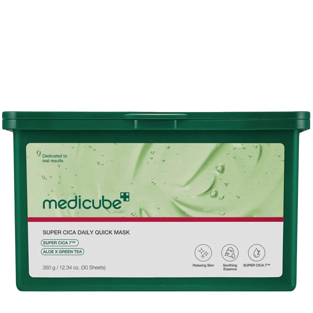 MEDICUBE Super Cica Daily Quick Mask 30шт - Набір заспокійливих масок 