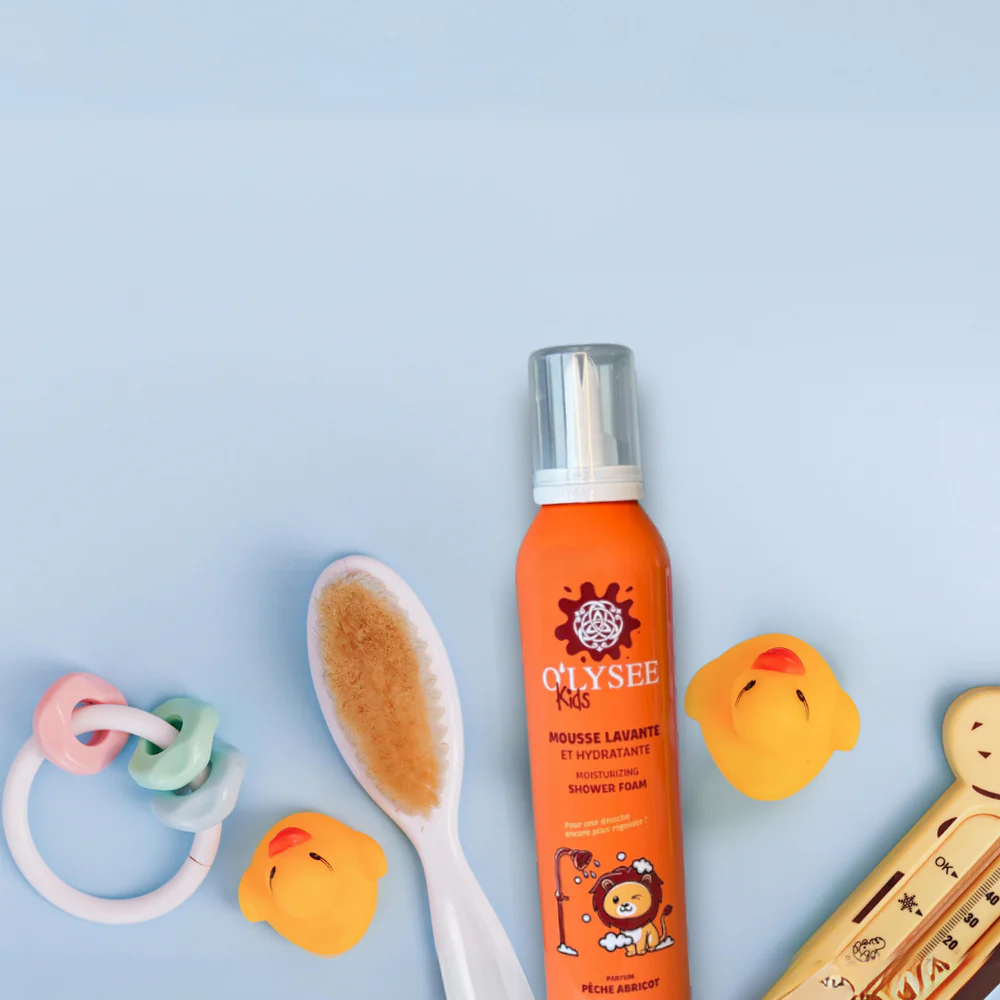 O'LYSEE Kids Moisturizing Shower Foam 3 в 1 "Peach & Apricot" 250ml - Дитяча крем-пінка для купання 3 в 1 з ароматом персика та абрикоса - фото №3