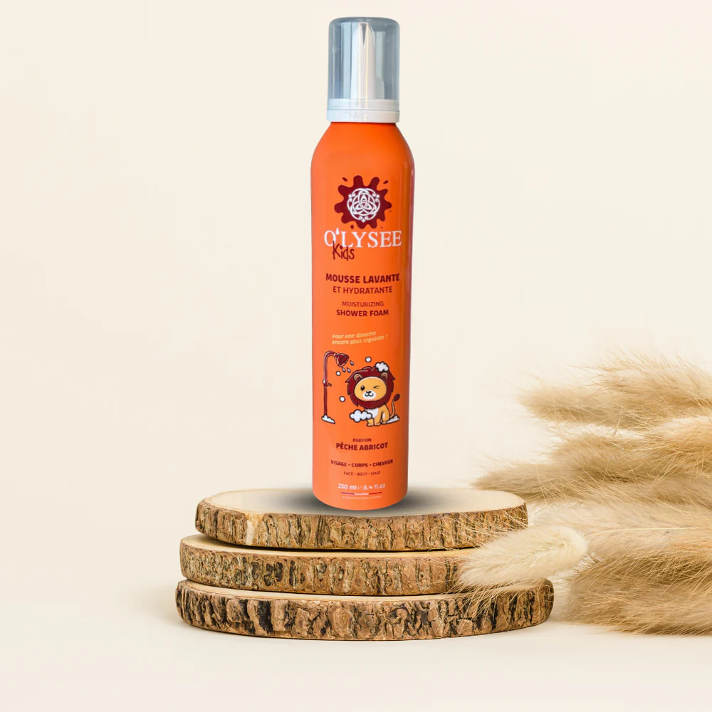 O'LYSEE Kids Moisturizing Shower Foam 3 в 1 "Peach & Apricot" 250ml - Дитяча крем-пінка для купання 3 в 1 з ароматом персика та абрикоса - фото №1