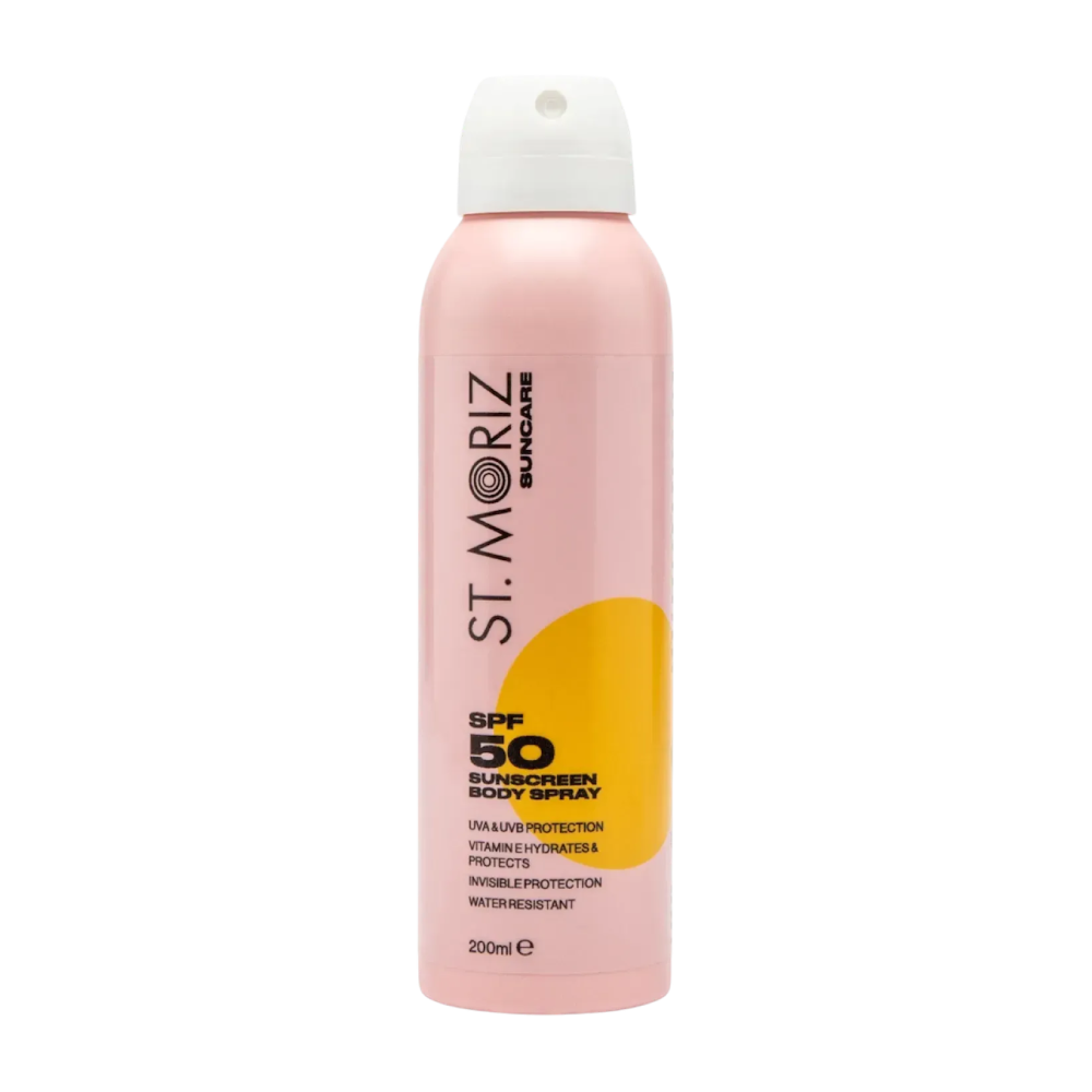 ST.MORIZ Suncare SPF 50 Body Spray 200ml - Солнцезащитный спрей для тела ST.MORIZ Suncare SPF 50 Body Spray 200ml - Солнцезащитный спрей для тела