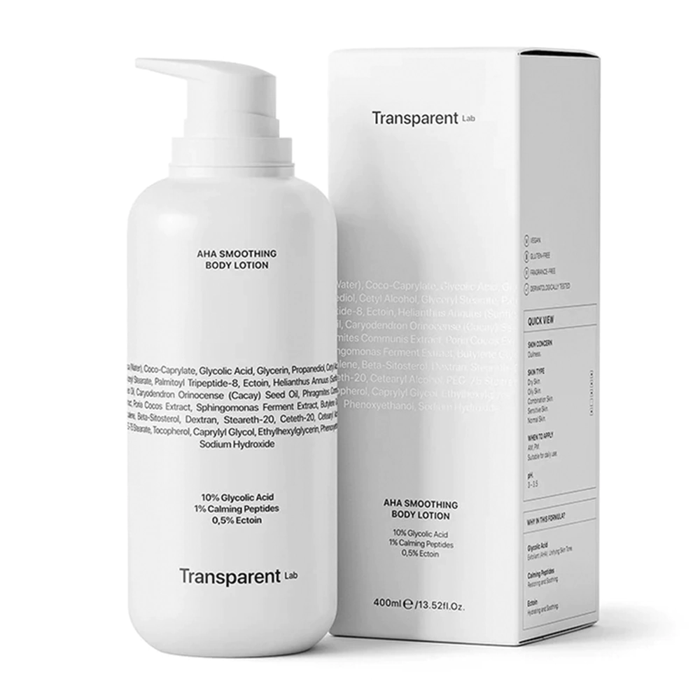 Transparent Lab AHA Smoothing Body Lotion 400ml - Розгладжуючий лосьйон для тіла АНА - фото №1 Transparent Lab AHA Smoothing Body Lotion 400ml - Розгладжуючий лосьйон для тіла АНА - фото №1