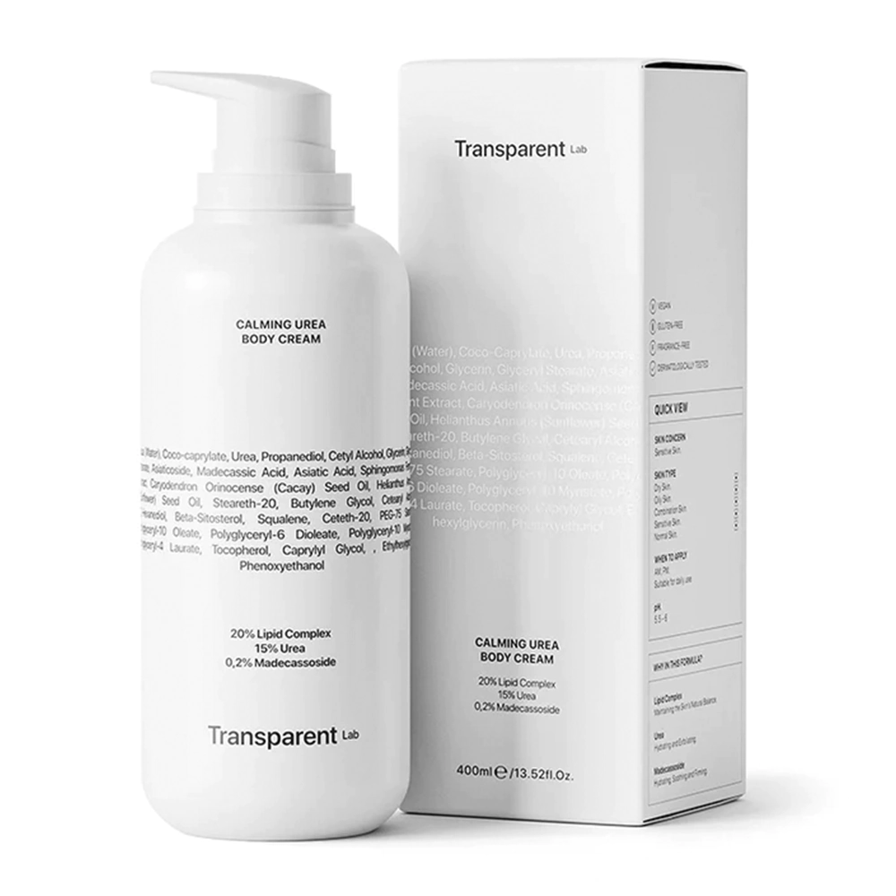 Transparent Lab Calming Urea Body Lotion 400ml - Заспокійливий лосьйон для тіла з сечовиною - фото №1 Transparent Lab Calming Urea Body Lotion 400ml - Заспокійливий лосьйон для тіла з сечовиною - фото №1