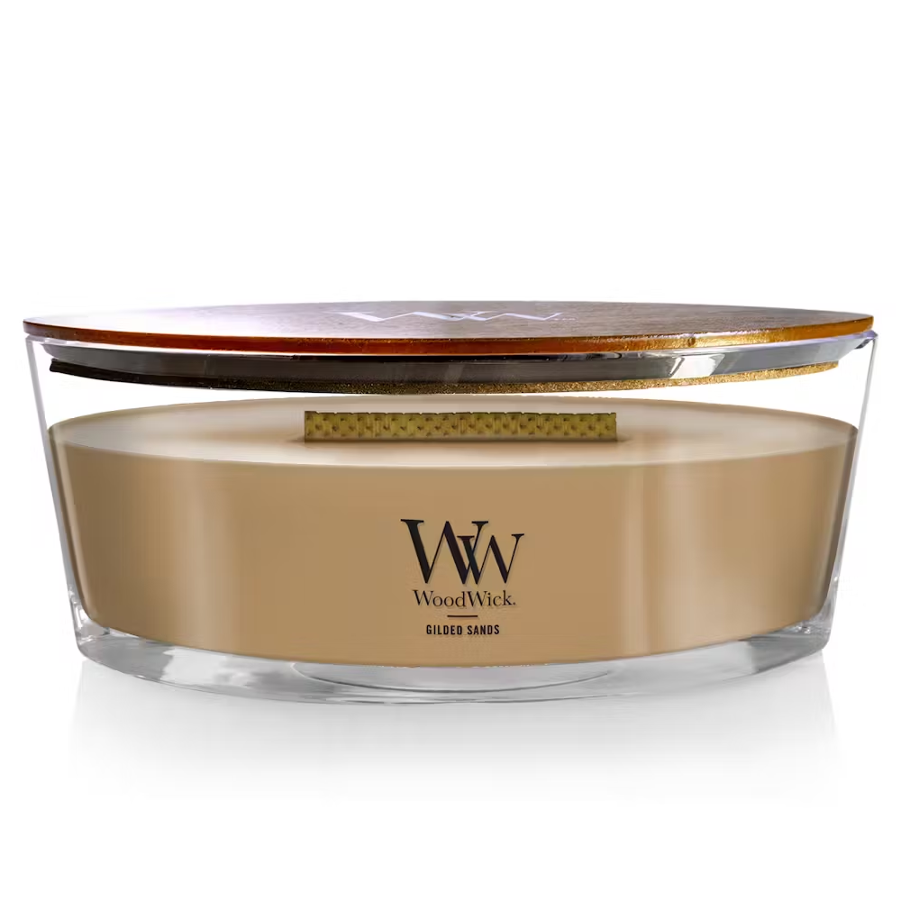 Woodwick Ellipse Gilded Sands 453 г - Ароматична свічка з ароматом інжиру та гваякового дерева Woodwick Ellipse Gilded Sands 453 г - Ароматична свічка з ароматом інжиру та гваякового дерева